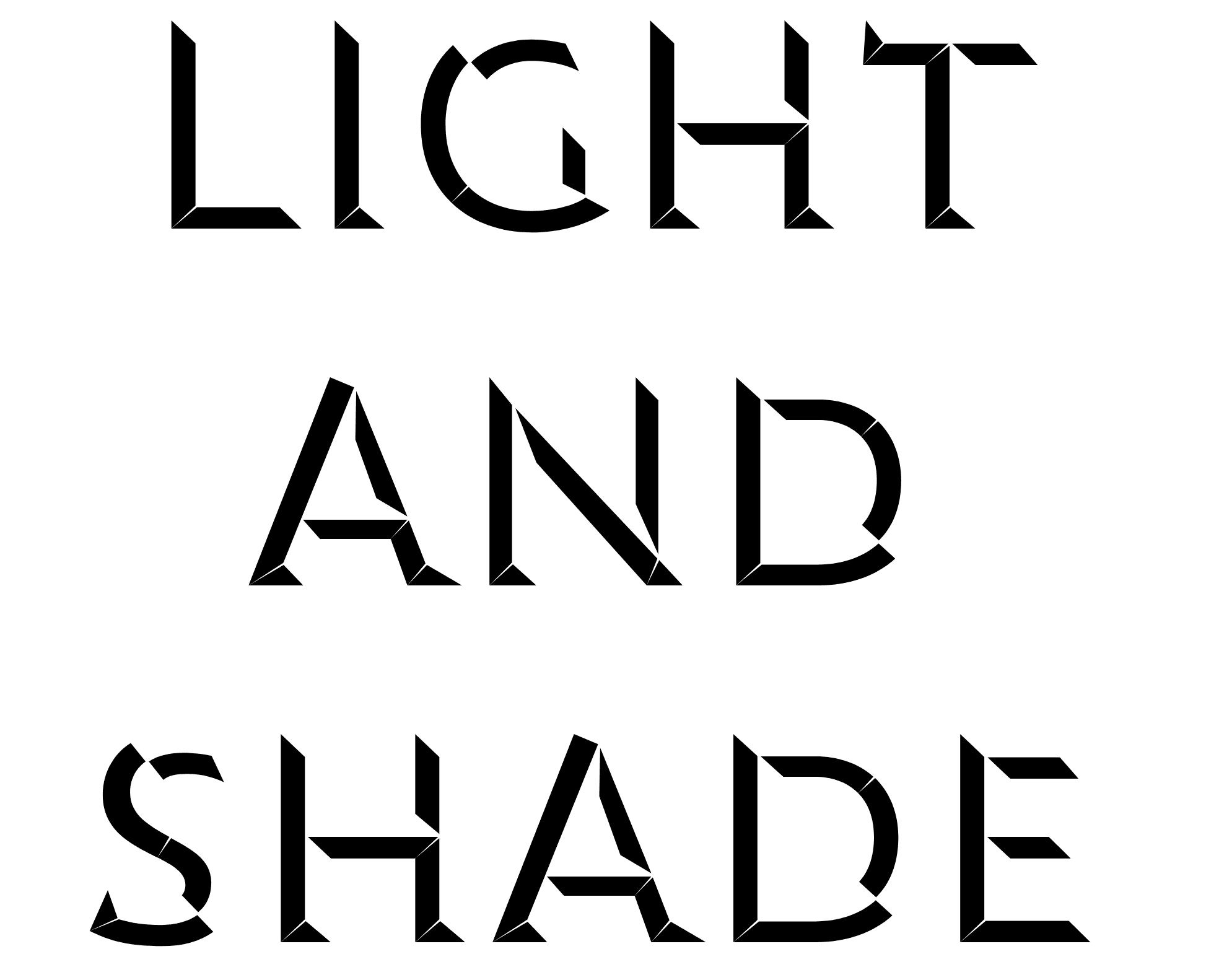 the words light and shade set in two layers