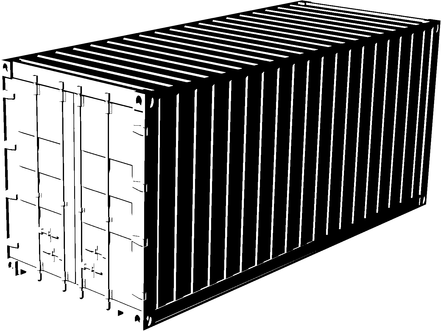 A shipping container.